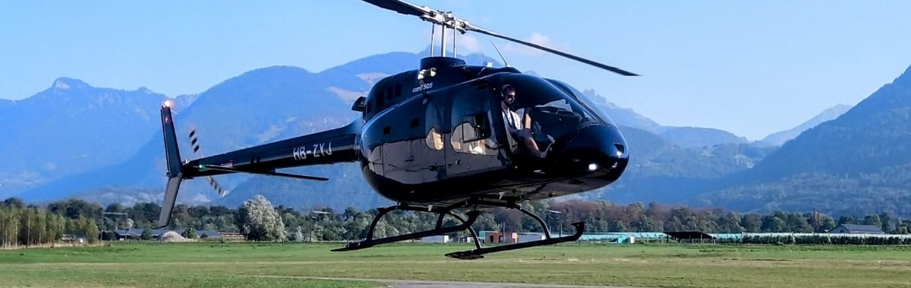 Vol en hélicoptère depuis Bex pour un bapteme de l'air vers Villars, Gryon et Leysin dans le canton de vaud