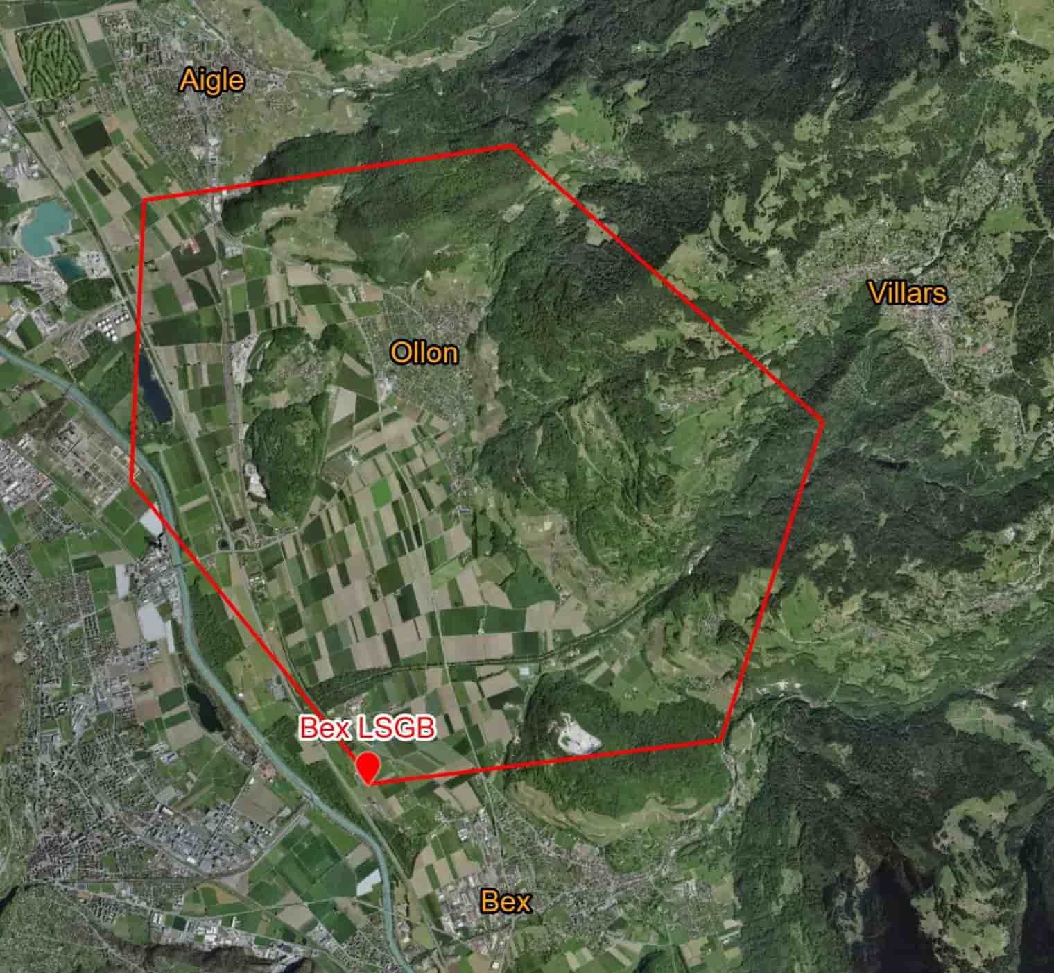 Carte du vol au-dessus du Chablais et du Léman
